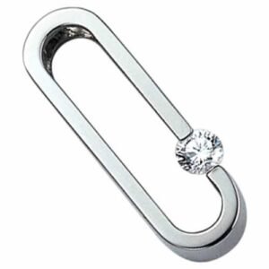 Women's Stainless Steel Link Design With CZ Pendant