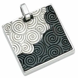 Stainless steel and leather pendant