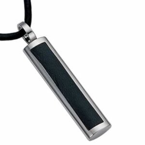 Stainless Steel Slender Modern Leather Pendant