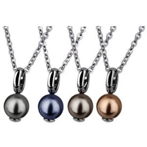 Stainless Steel Pendant With Simulated Pearl