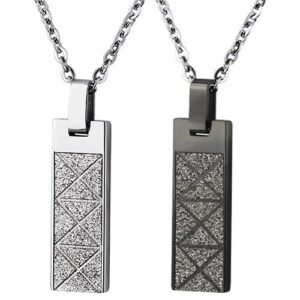 Stainless Steel Pendant With Criss Cross Patterns