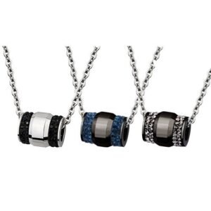 Gorgeous Stainless Steel Barrel Pendant With CZ Stones