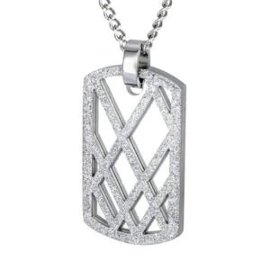 Stainless Steel Dog Tag Pendant with Sandblast Texture