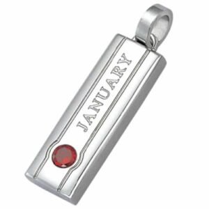 Wholesale Stainless Steel Birthstone Pendant With Birthmonth Engraved On it