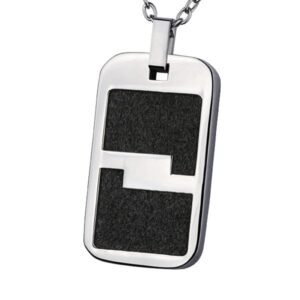 Stainless Steel Pendant with Black Sandblast Texture
