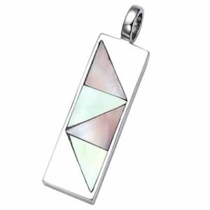 Stainless Steel Plate Pendant with Mother Of Pearl