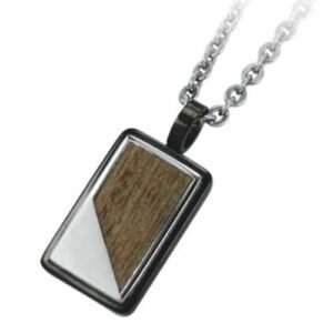 Very Nice Stainless Steel Pendant With Wood