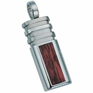 Modern Stainless Steel Pendant with Wood Finish Design