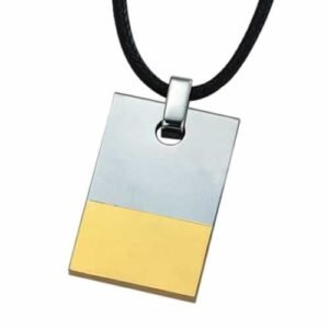 Tungsten with Gold PVD Pendant