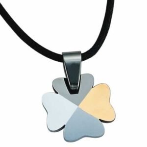 Tungsten 4 Leaf Clover with Gold PVD Pendant