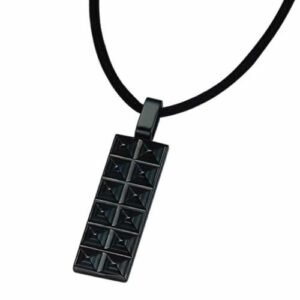 Geometric Tungsten Pendant with Black PVD Coating