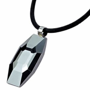 Diamond-Cut Tungsten Pendant w/ Leather Necklace