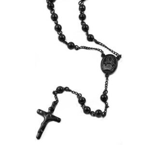 Stainless Steel with Black PVD Beads Rosary