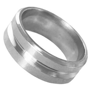 Stainless Steel Ring with Shiny Edges
