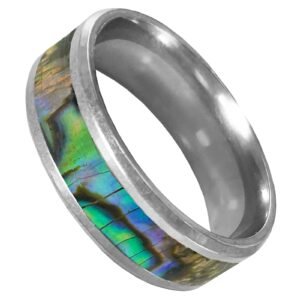 Stainless Steel Ring w/ Holographic Shell