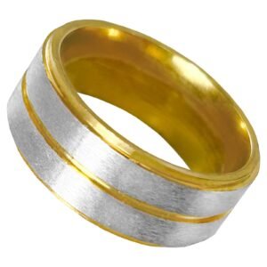 Stainless Steel and Gold Pvd Ring