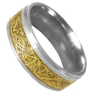 Two-tone Stainless Steel Celtic Knot Ring