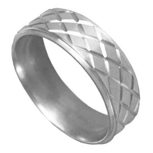 Stainless Steel Biker Ring of Tire Pattern Grooves