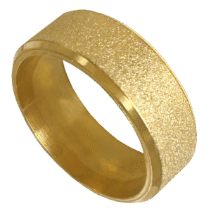 Stainless Steel Sparkly Gold PVD Ring
