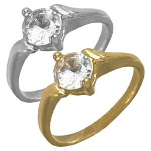 Stainless Steel Solitaire Engagement Ring