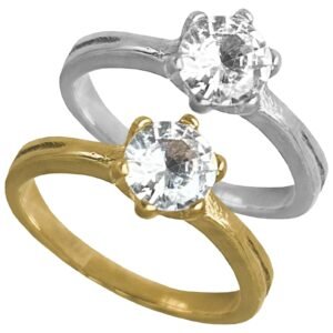 Stainless Steel Solitaire Engagement Ring