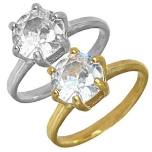 Stainless Steel Big Round Engagement Ring