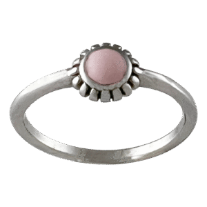 Stainless Steel Pink Enamel Flower Ring