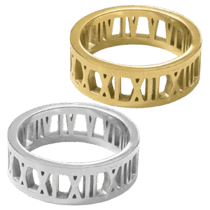 Stainless Steel Roman Numbers Ring