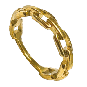 Stainless Steel Gold Pvd Chain Link Ring