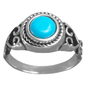 Stainless Steel Turquoise Antique Ring