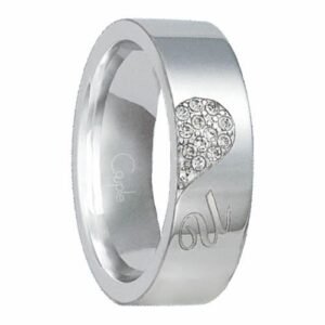 Woman's Stainless Steel Ring with CZ