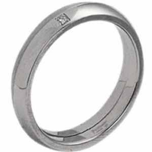 Stainless Steel with .5 Points of a Carat of White Brilliant Diamond Ring