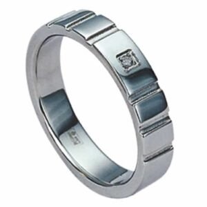Stainless steel ring with diamond - 5mm