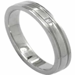 Stainless steel ring with diamond - 4mm