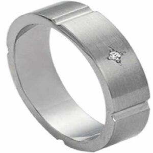 Stainless Steel Ring with Diamond
