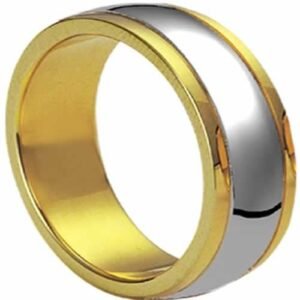 Stainless Steel Unisex Ring with 18K Gold Coating - 6mm