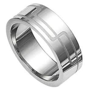 Stainless steel Aztec Engraved design Ring