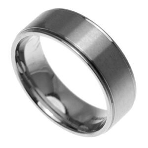 Stainless Steel Wedding Band Ring with Brushed finish