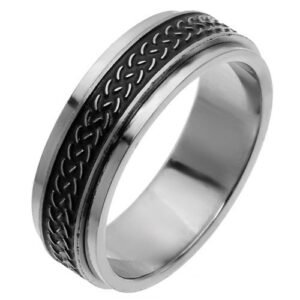 Stainless Steel Spinner Ring with Spiga Design