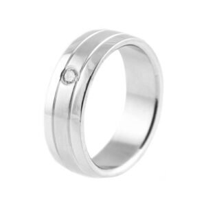 Stainless Steel Ring with Cubic Zirconia