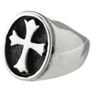 Stainless Steel Cross Statement Ring