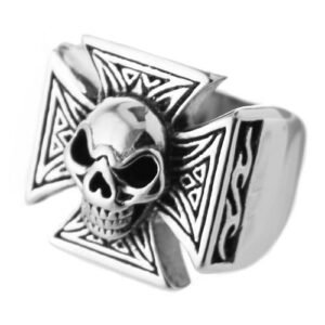 Stainless Steel Chopper Biker Skull Ring