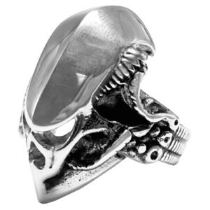 Stainless Steel Alien Skull Ring