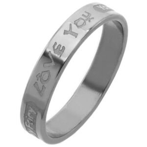 Stainless Steel Ring with LOVE YOU Engraving