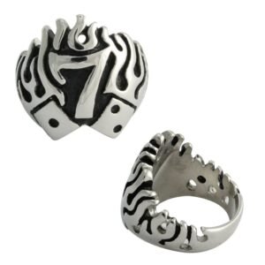 Stainless Steel Lucky 7 Ring
