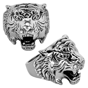 Stainless Steel Tiger Head Ring