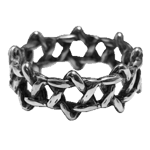 Stainless Steel Ring of Eternity Star of David