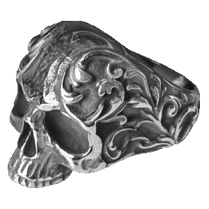 Stainless Steel Fancy Skull Ring