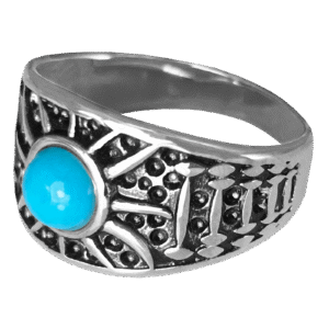 Stainless Steel Turquoise Sun Ring