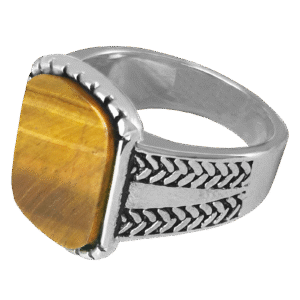 Stainless Steel & Tiger Eye Ring